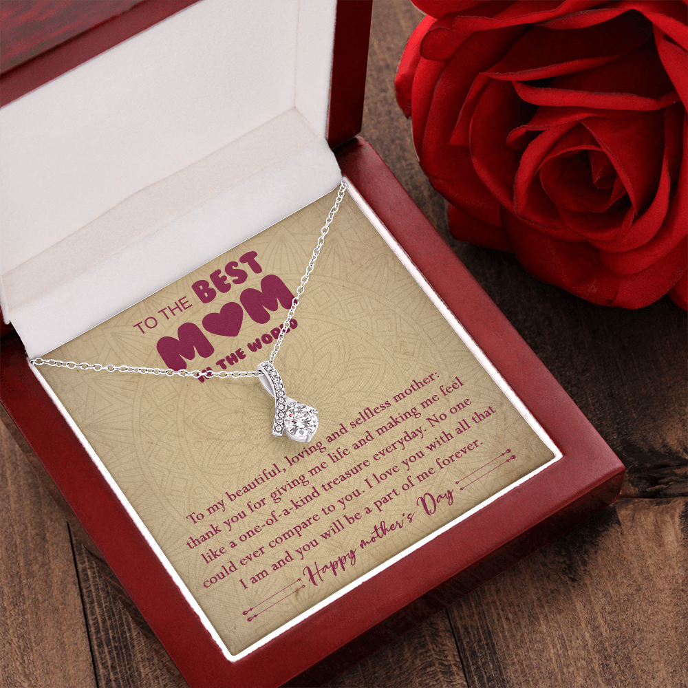 406B To The Best Mom In The World Necklace, Happy Morther's Day Gift For Mom