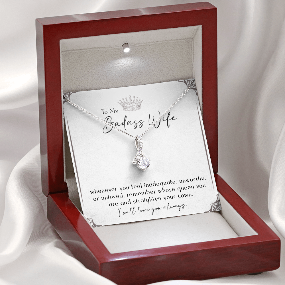 164B Necklace Gift To My Badass Wife, I LOVE YOU Always, Valentine's Day Gift for Her