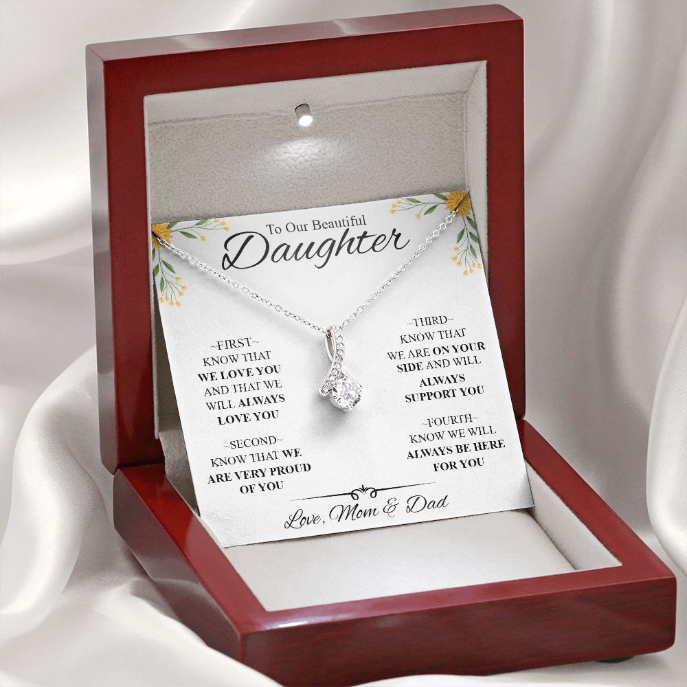 To My Daughter Necklace Knot Gift Birthday, Xmas For Daughter From Mom and Dad 447