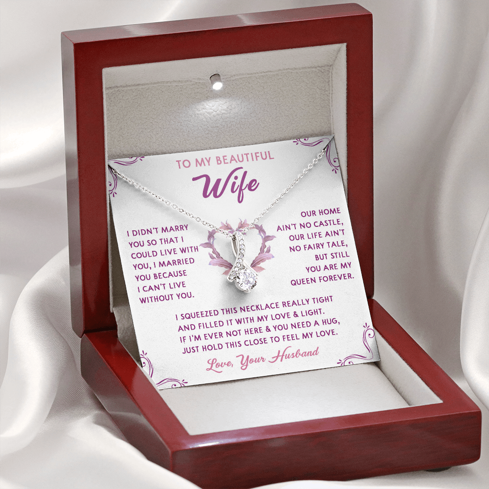 168B Necklace Gift To My Beautiful Wife, Gift for Her From Husband, Valentine Gift
