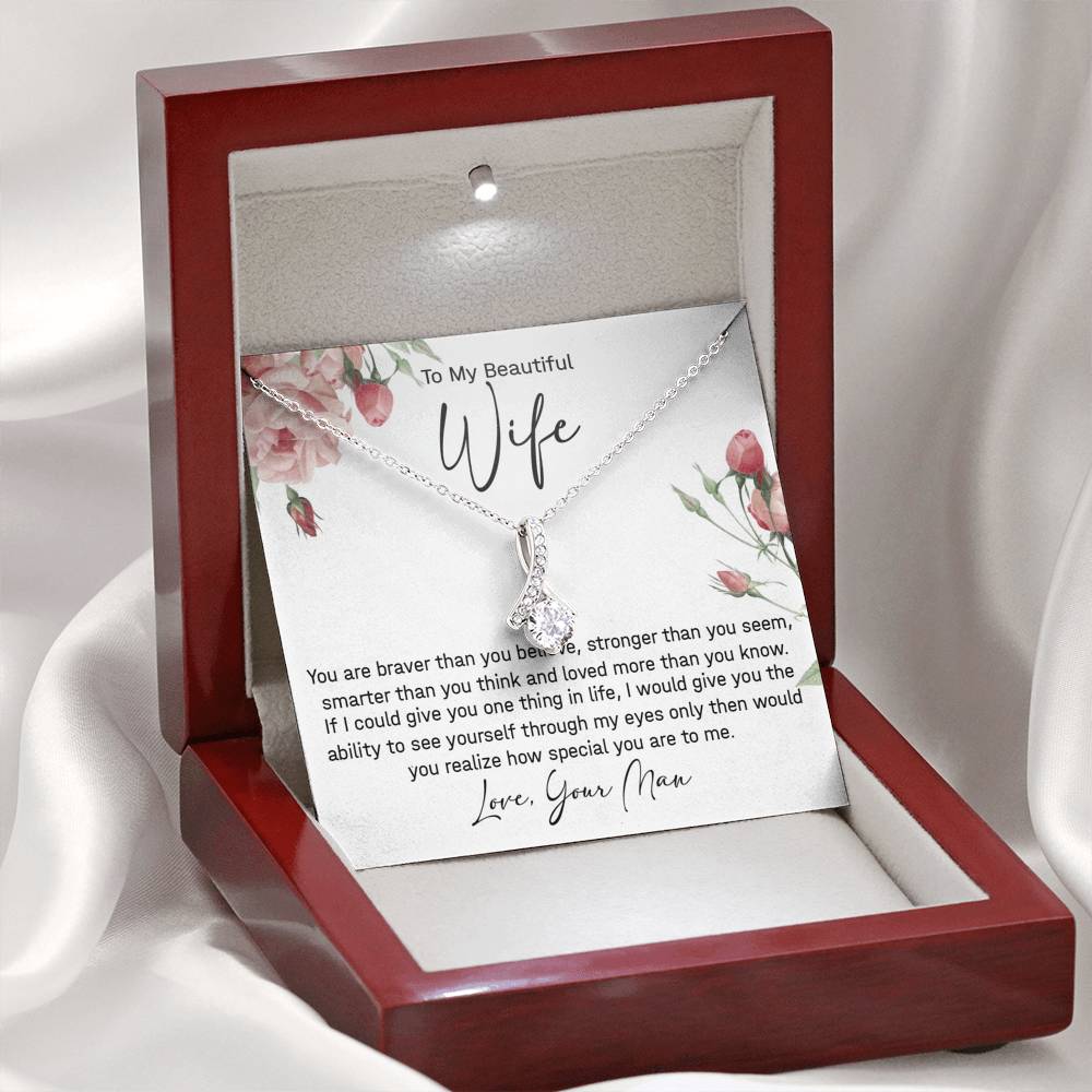 To My Beautiful Wife Necklace Valentine's Gift 442 Necklace For Wife