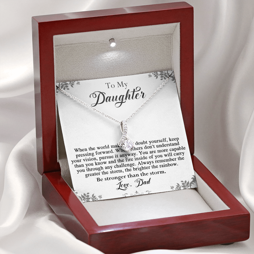 141B To My Daughter Necklace, Perfect Gift for Daughter From Dad, I Love You Daughter