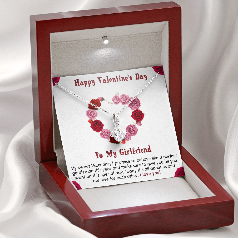 210B - Necklace To my Girlfriend, I LOVE YOU Necklace, Happy Valentine's Day Gift