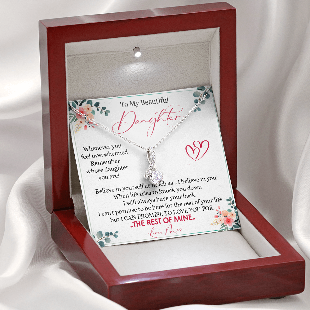 149B Necklace To My Beautiful Daughter, Daughter Birthday Gift from Mom, I Love You