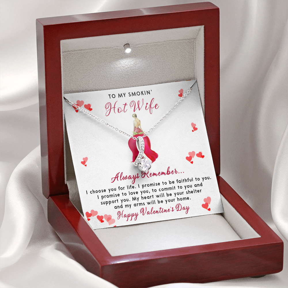 198B - To my Smokin' Hot Wife Necklace, I Love You Valentine's Day Gift from Husband