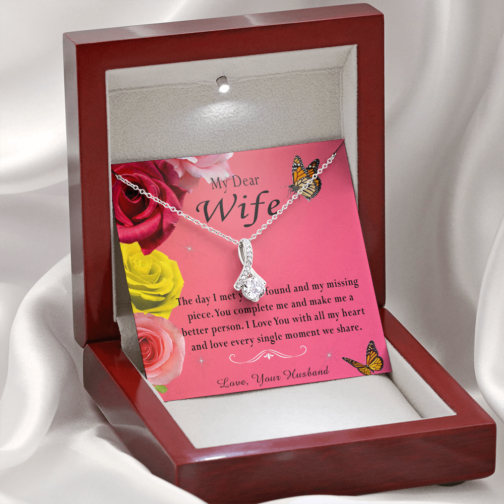 135B Necklace My Dear Wife, Necklace Gift for Wife From Husband, Birthday Gift