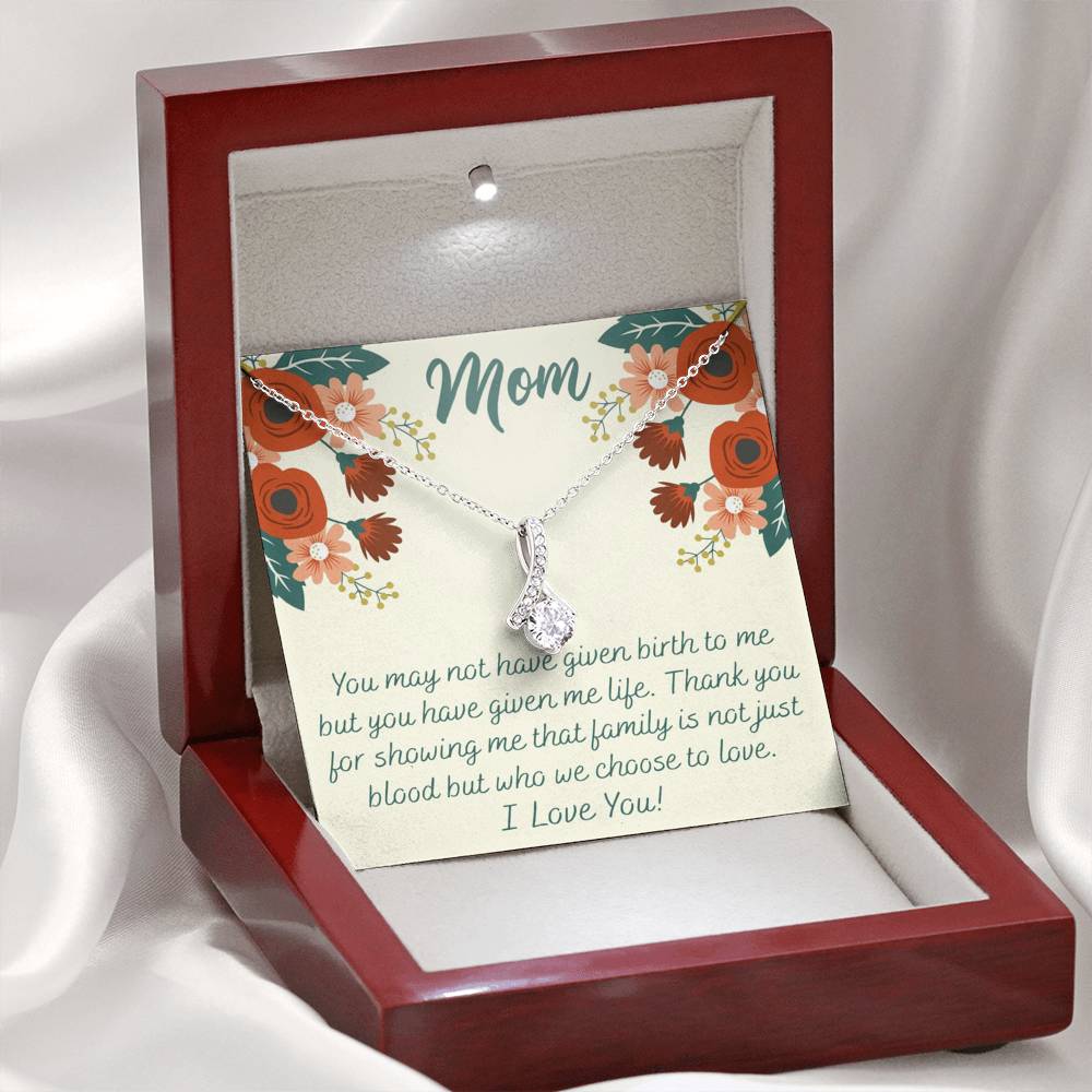 To My Mom Love Knot Necklace Gift for Stepmom Birthday Present Idea for Mother
