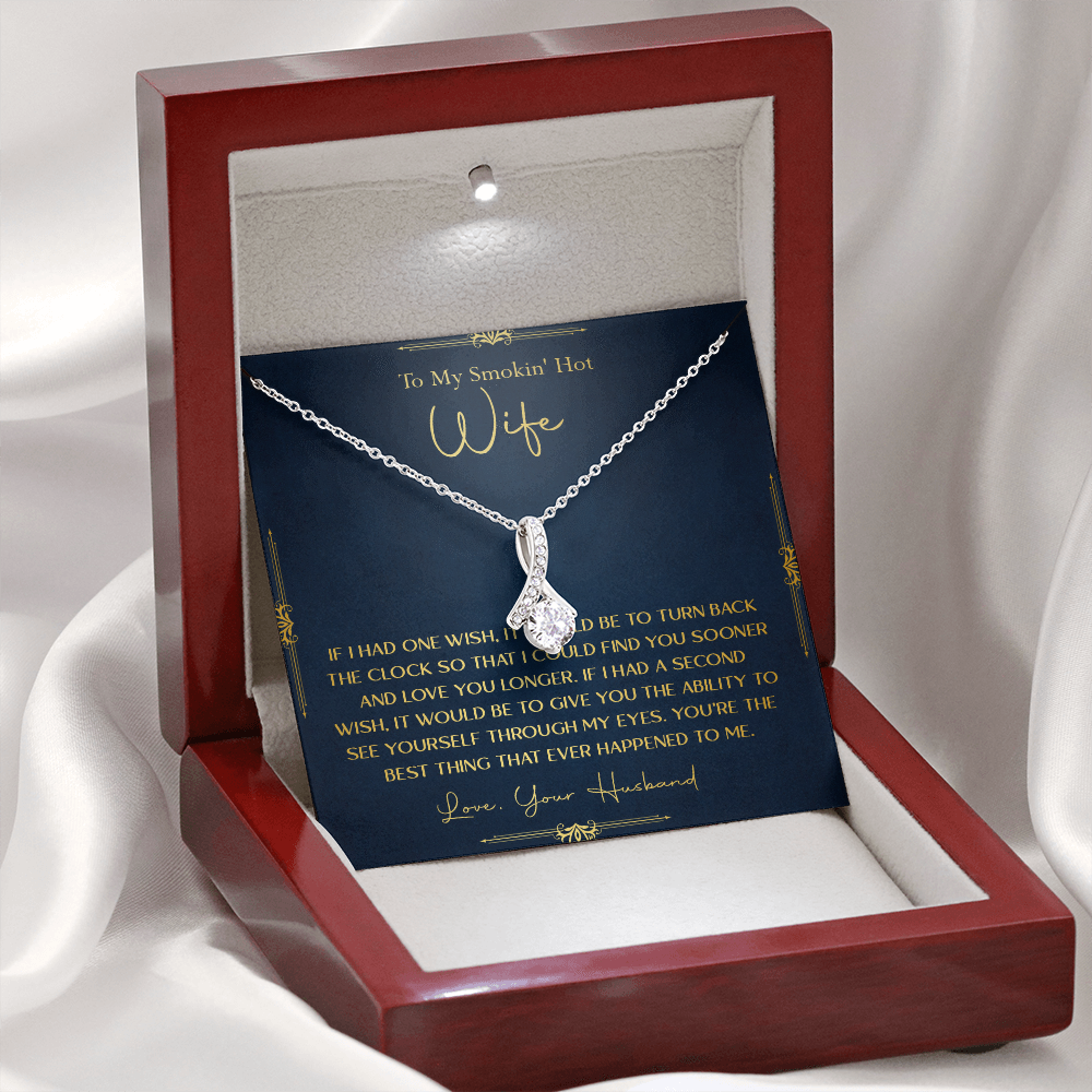 170B Necklace Gift To My Smokin Hot Wife, Gift for Her From Husband, Valentine Gift