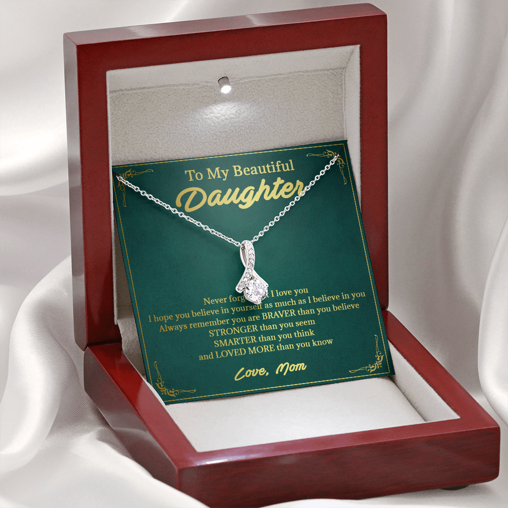 146B Necklace To My Beautiful Daughter, Perfect Gift for Daughter, I Love You More