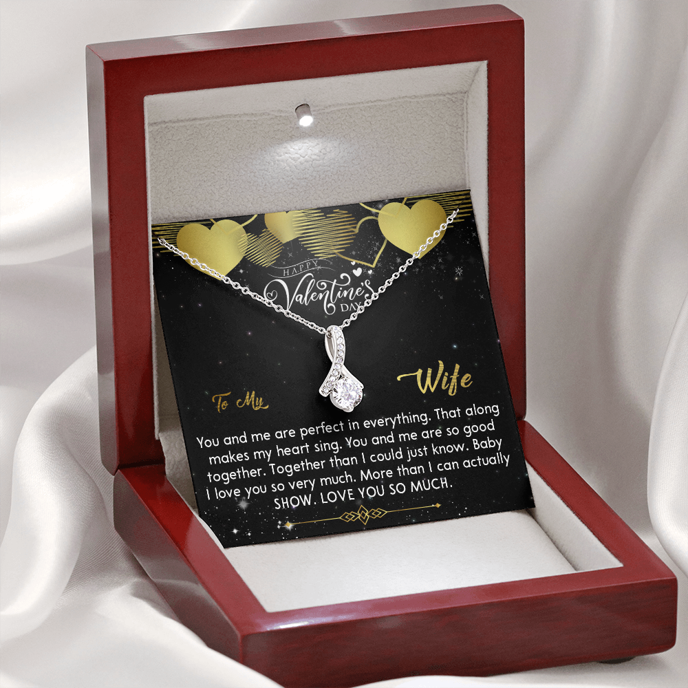 212B - Necklace To my Wife, Wife Valentine Gift from Awesome Husband, Happy Valentine