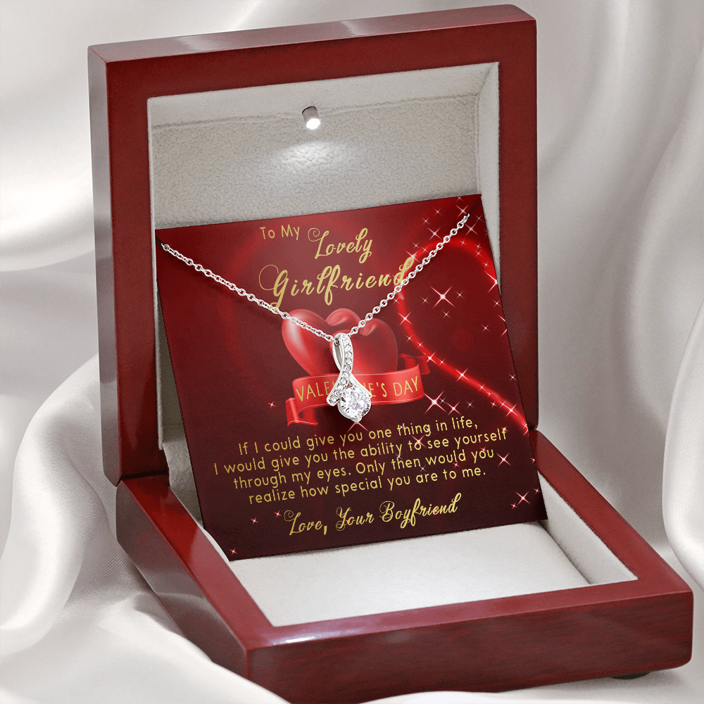 191B - Necklace To my lovely Girlfriend, Women Girl Necklace, Valentine's Day Gift