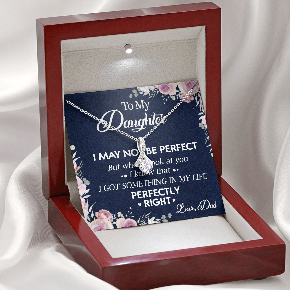 150B Necklace To My Daughter, Daughter Necklace Birthday Gift from Dad, I Love You