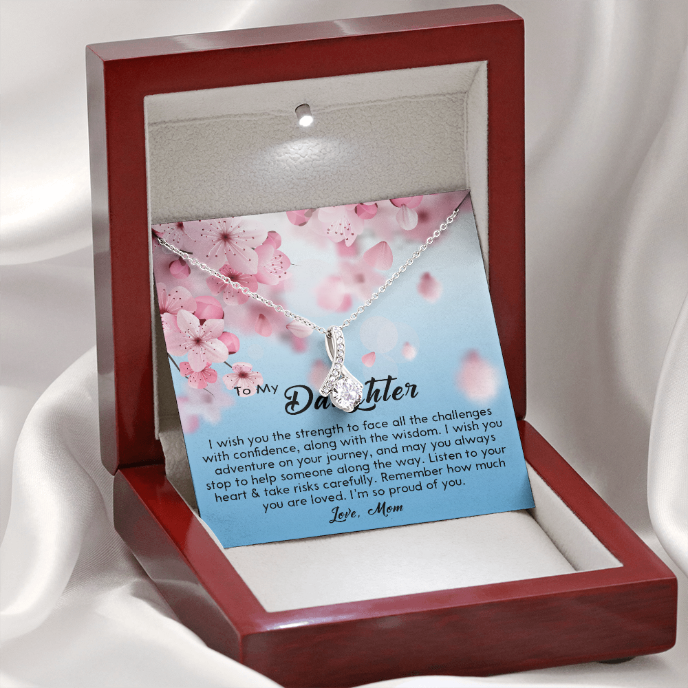 132B Necklace To My Daughter, Gift for Daughter from Mom, Daughter Birthday Gift