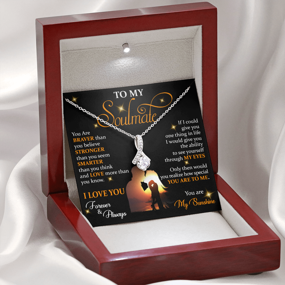 Q1B To My Soulmate Necklace, Gift For Wife Girlfriend From Husband, Love My Sunshine