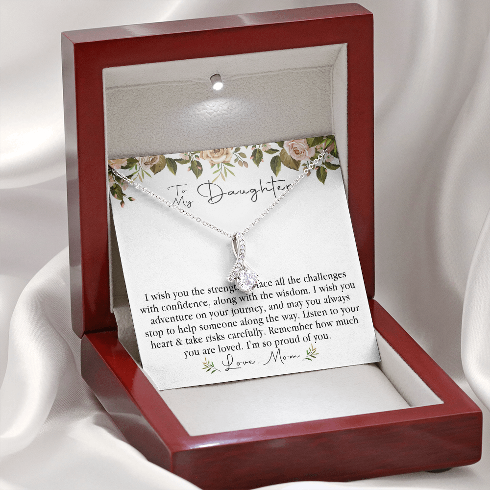 152B Necklace To My Daughter, Daughter Necklace Birthday Gift from Mom, Proud of You