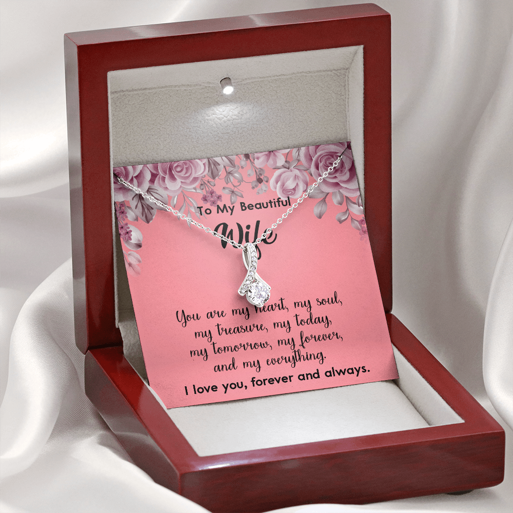 160A To My Beautiful Wife Necklace, Gift for Her, Valentine's Day Necklace Gift