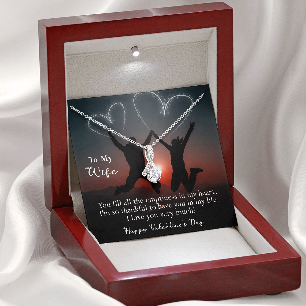 184B Women Necklace To my Wife, Valentine Gift from Husband, Happy Valentine's Day
