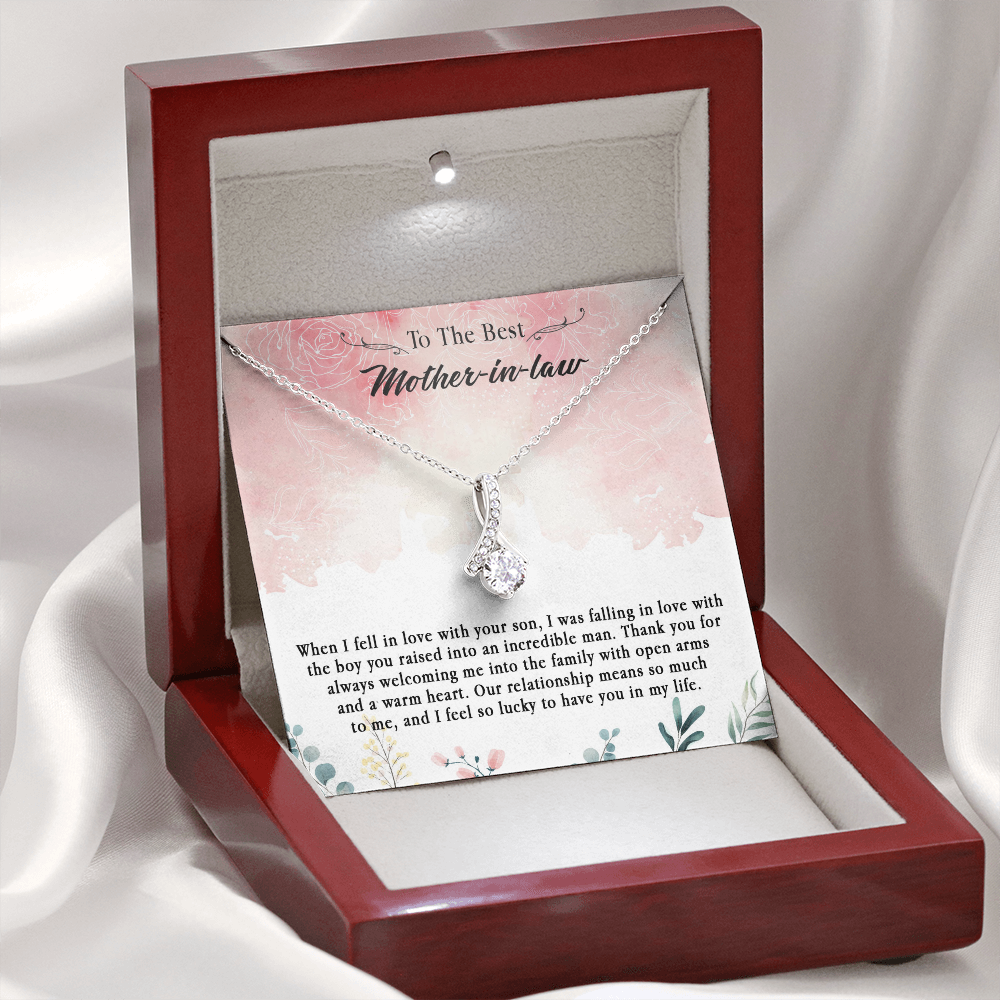 145B Necklace To The Best Mother In Law, Perfect Gift for Mom, Love You Mom Necklace