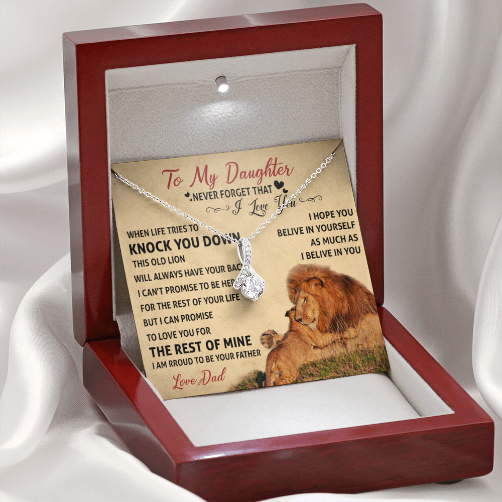 To My Daughter From Lion Dad Necklace