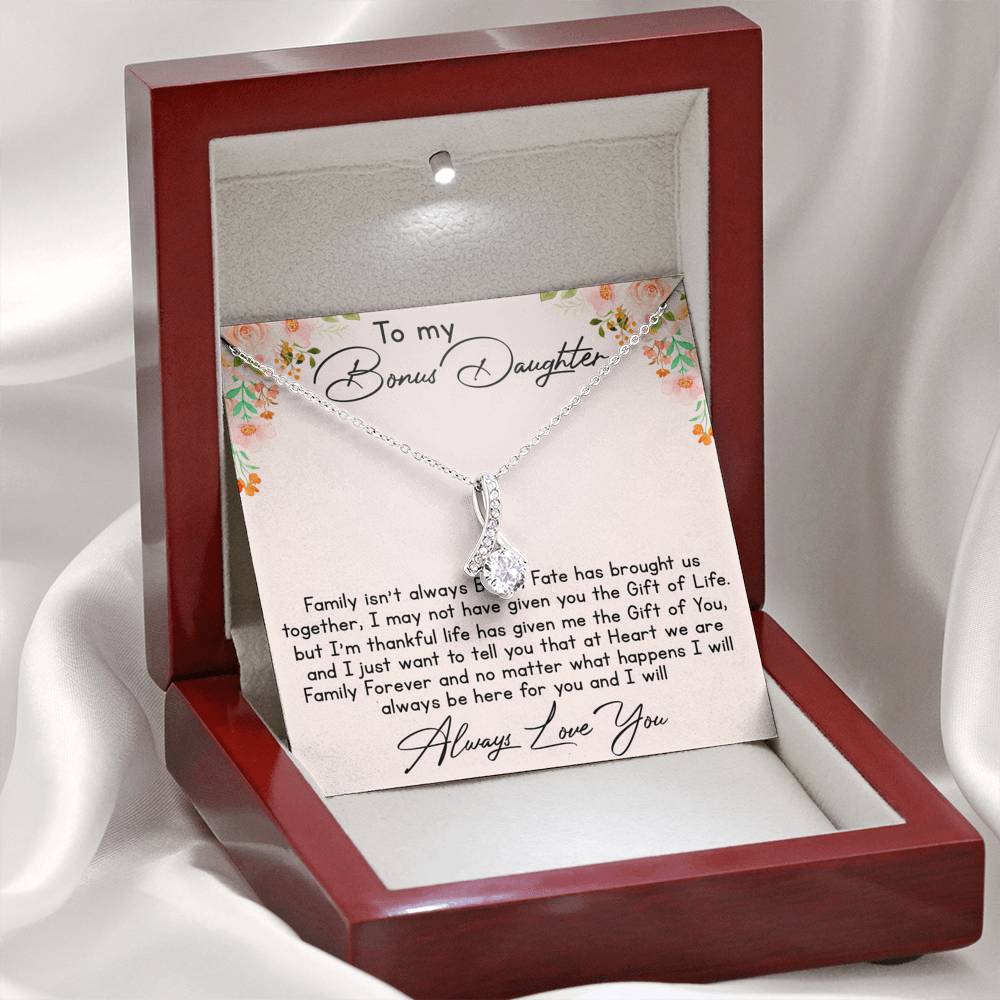 To My Bonus Daughter Love Gift Luxury Alluring Beauty 440 Necklace For Step Daughter