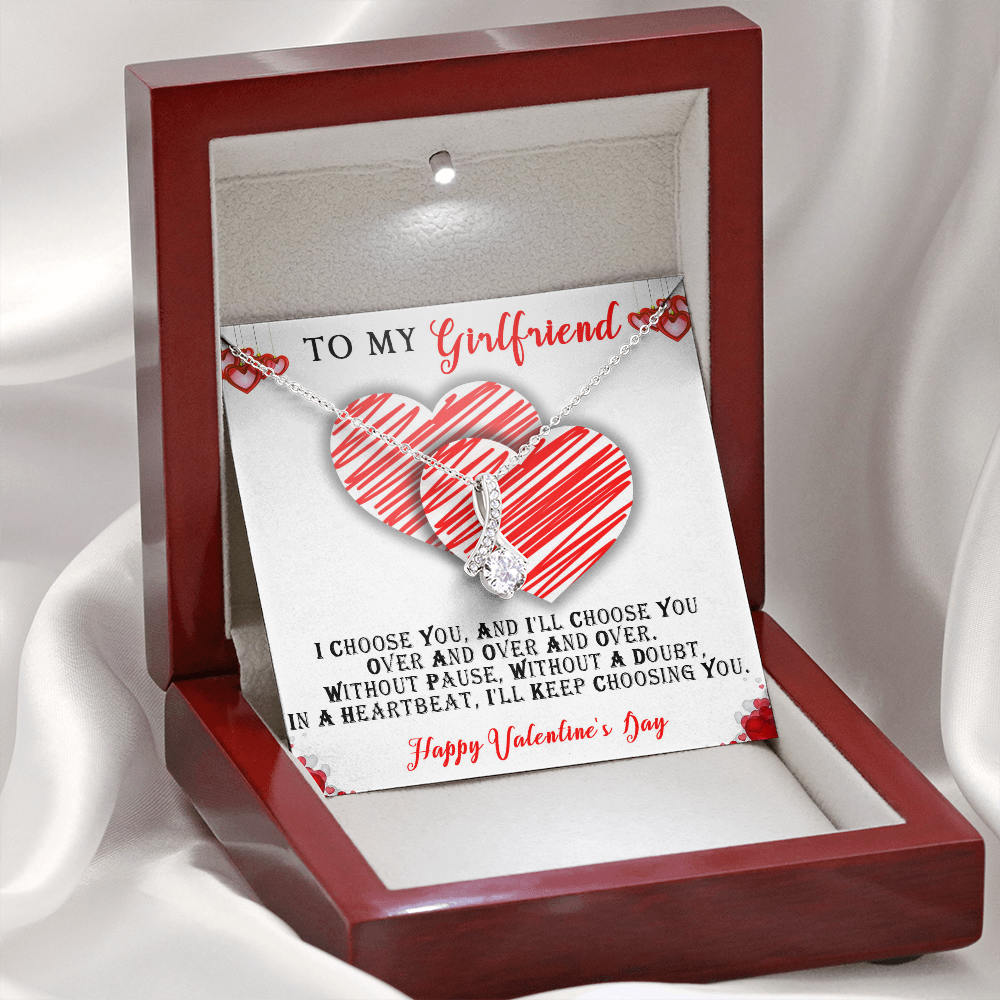 219B - To my Girlfriend Knot Necklace, Cute Love Gift, Valentine Gift from Boyfriend