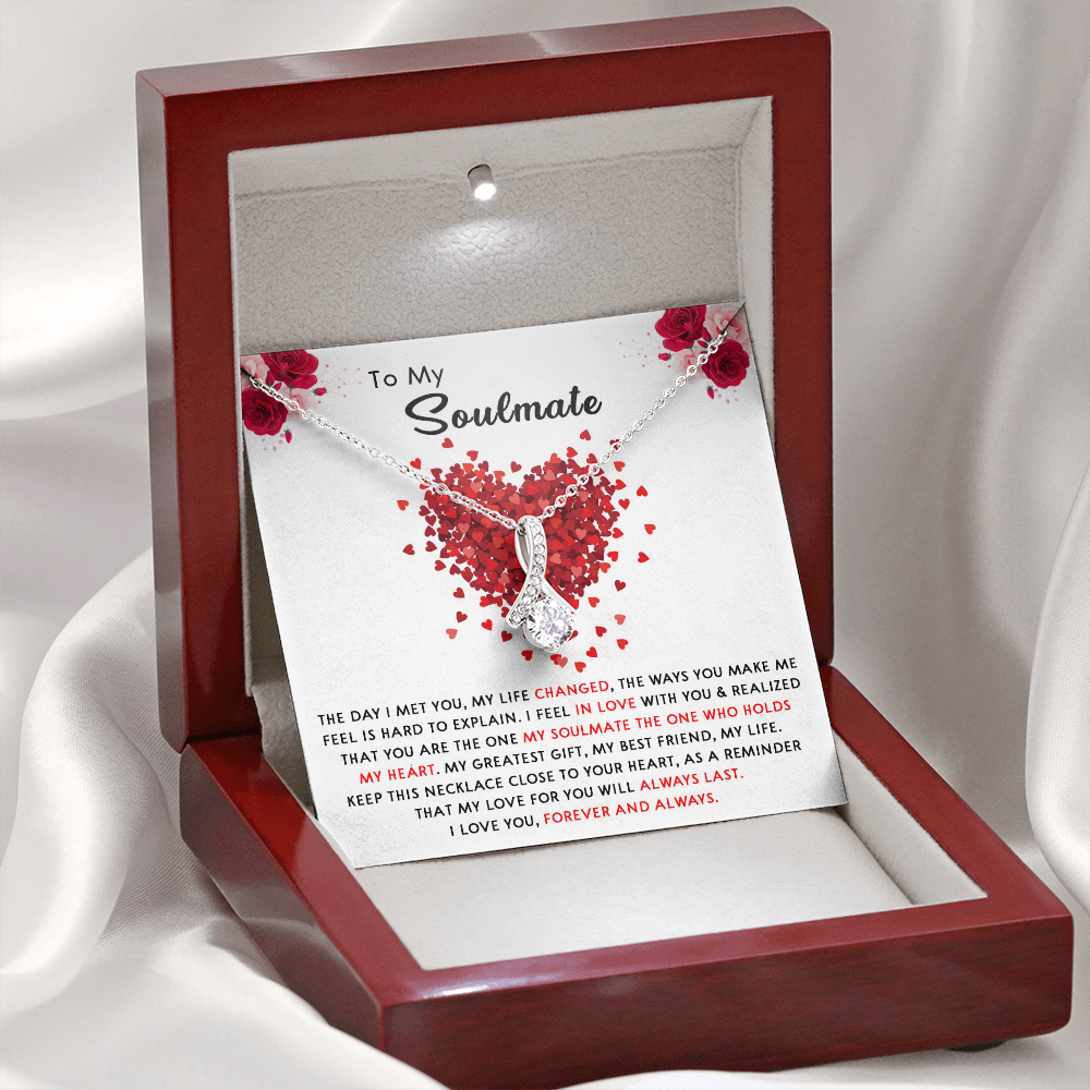 176B Necklace To My Soulmate, Necklace Gift for Women, I LOVE YOU Forever & Always