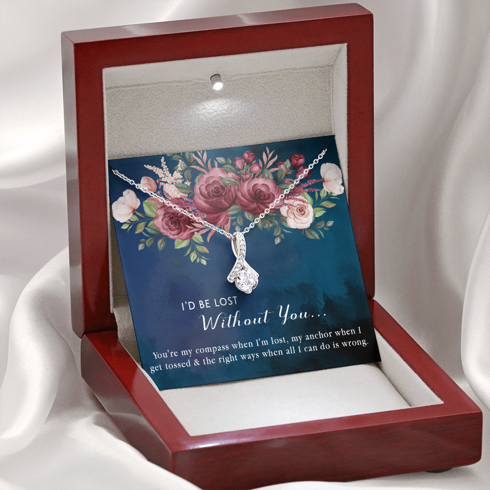 174B Necklace Gift for Girlfriend Wife, I'd Be Lost Without You Valentines Day Gifts