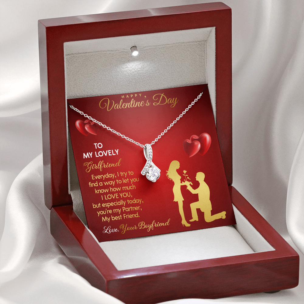 203B - Necklace To my Lovely Girlfriend, You Are My Life, Happy Valentine's Day Gift