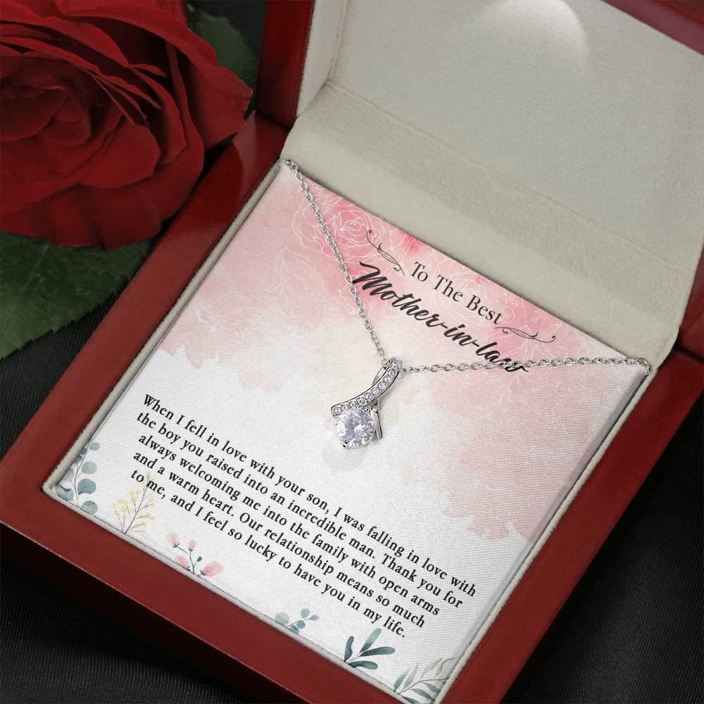 145B Necklace To The Best Mother In Law, Perfect Gift for Mom, Love You Mom Necklace