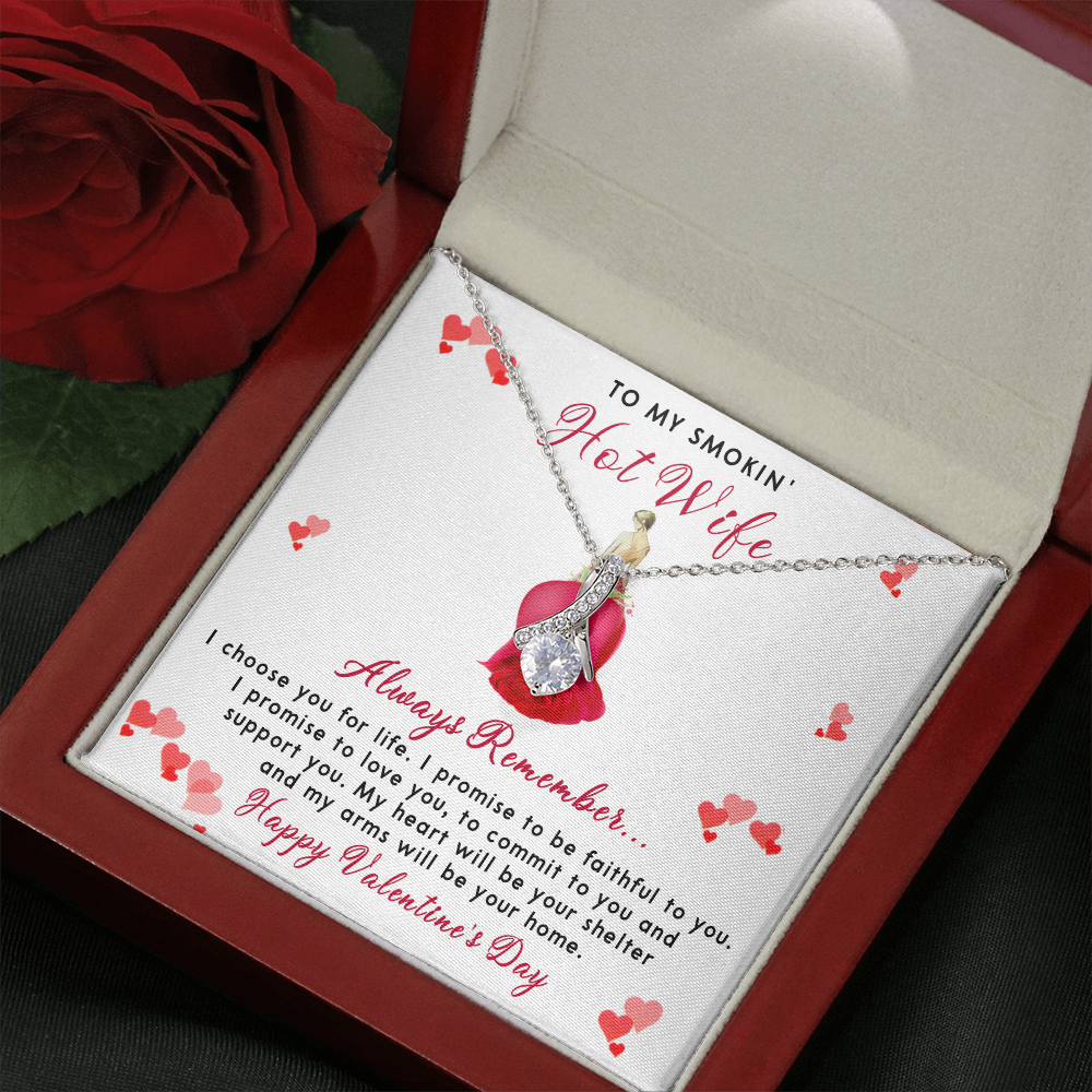 198B - To my Smokin' Hot Wife Necklace, I Love You Valentine's Day Gift from Husband