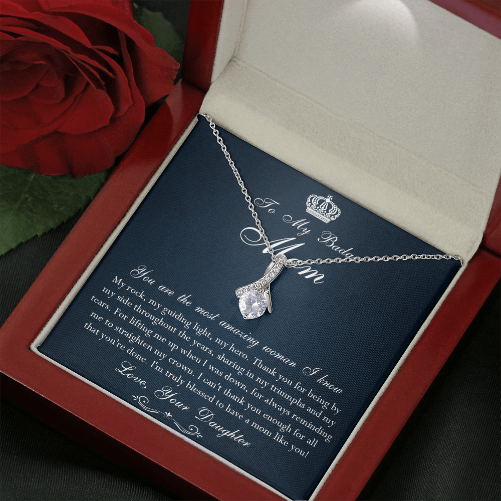 142B Necklace To My Badass Mom, Amazing Woman Necklace, I Love Mom Gift From Daughter