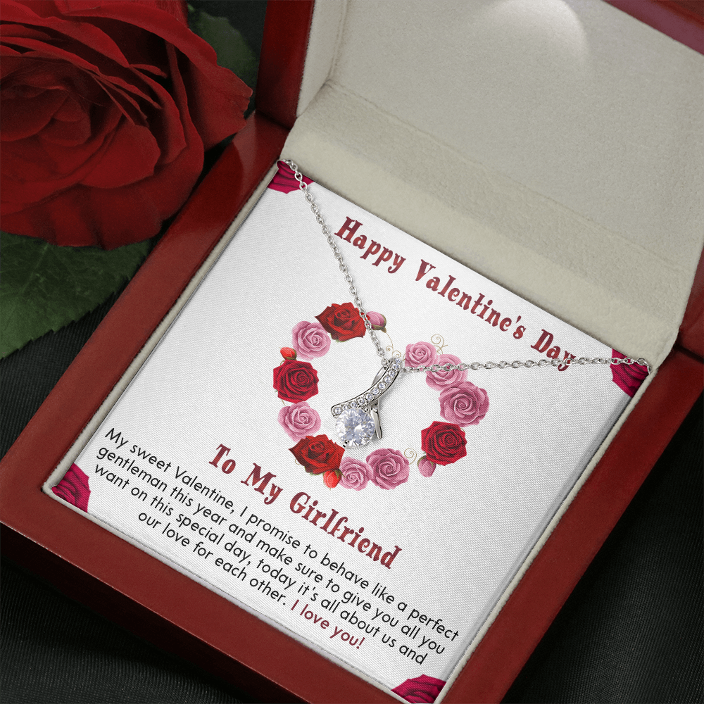 210B - Necklace To my Girlfriend, I LOVE YOU Necklace, Happy Valentine's Day Gift