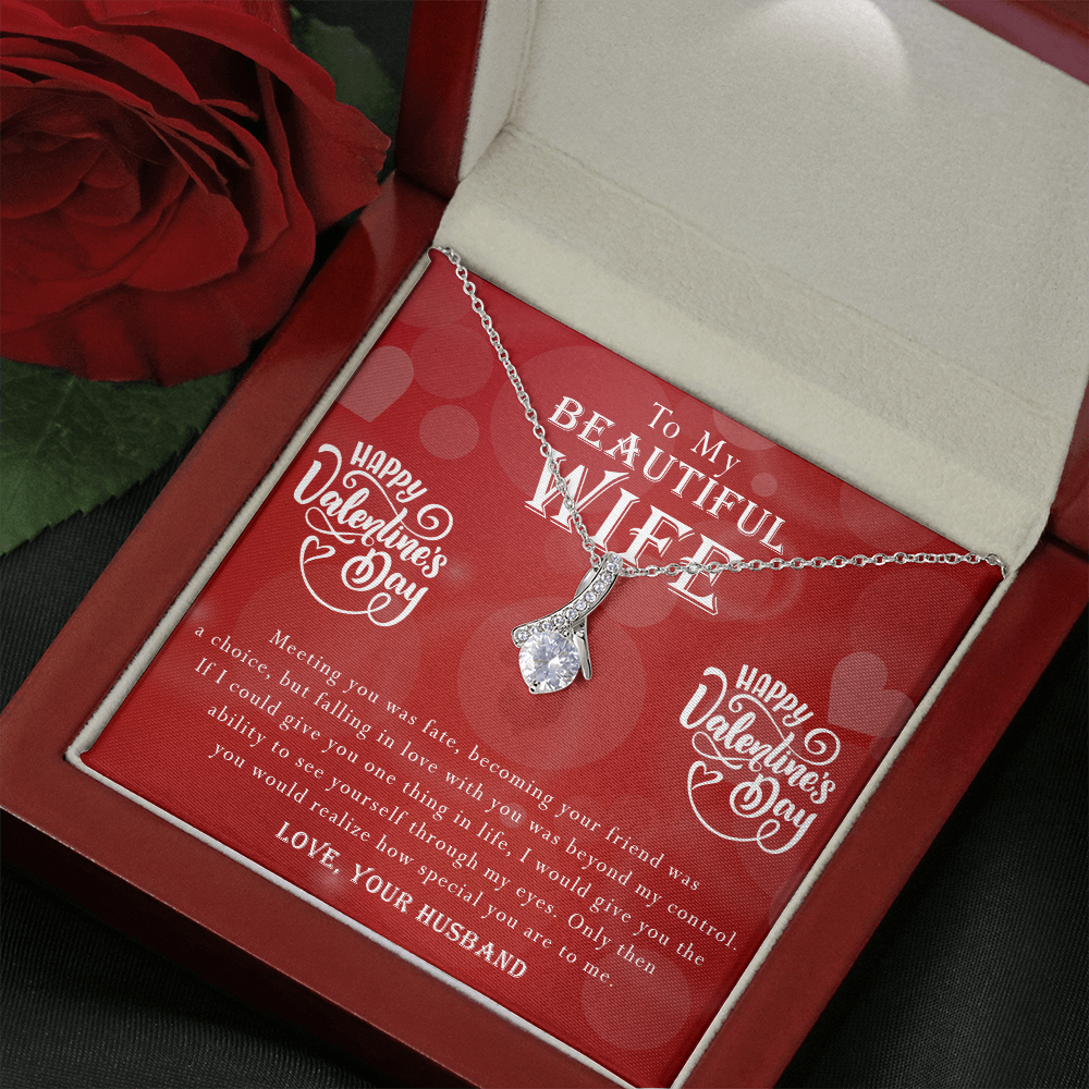 190B - To my Beautiful Wife, Necklace Gift for Wife, Women, Girl, Happy Valentine's Day