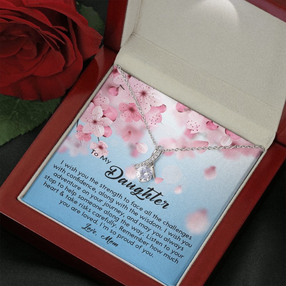 132B Necklace To My Daughter, Gift for Daughter from Mom, Daughter Birthday Gift