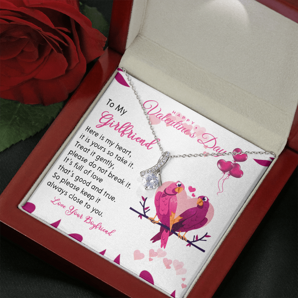 194B - Necklace To my Wife, Happy Valentine's Day Gift, Couple Love Bird Women Necklace