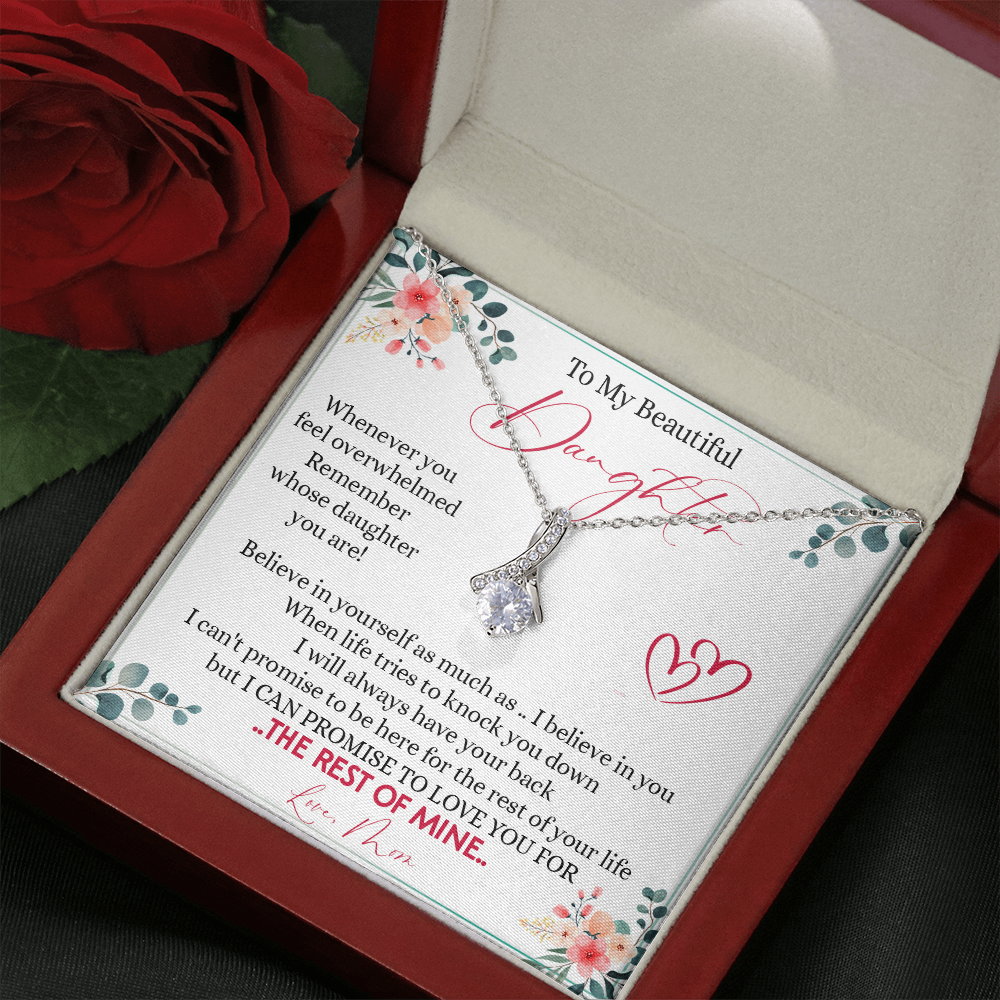 149B Necklace To My Beautiful Daughter, Daughter Birthday Gift from Mom, I Love You