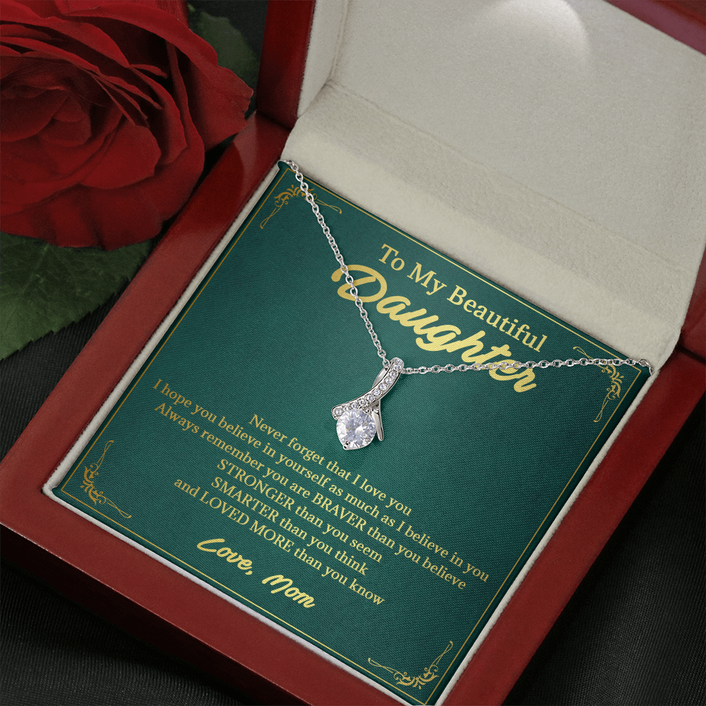 146B Necklace To My Beautiful Daughter, Perfect Gift for Daughter, I Love You More