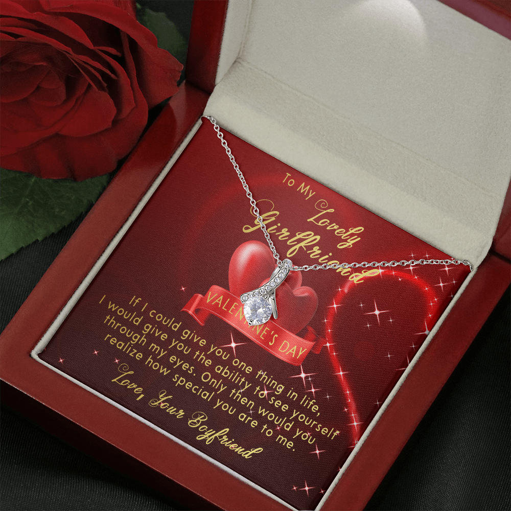 191B - Necklace To my lovely Girlfriend, Women Girl Necklace, Valentine's Day Gift