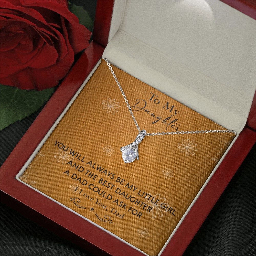 140B To My Daughter Necklace, Perfect Gift for Daughter From Dad, I Love You Always