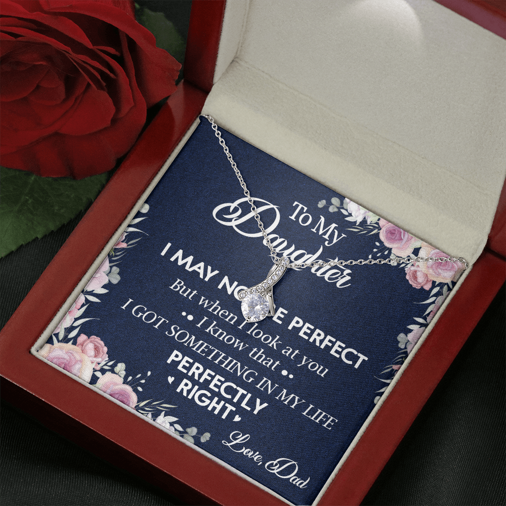 150B Necklace To My Daughter, Daughter Necklace Birthday Gift from Dad, I Love You