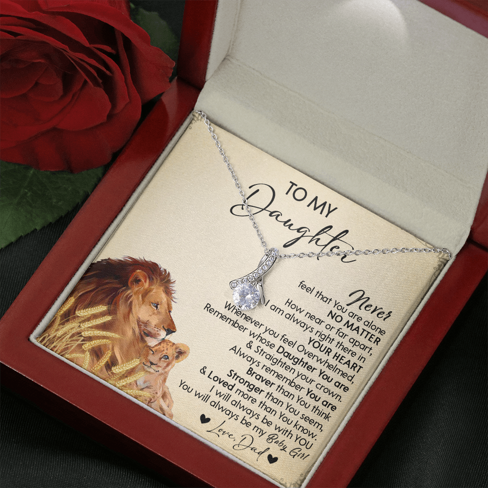 121B Necklace To My Daughter Gift From Lion Dad, You Are My Baby Girl, Birthday Gift
