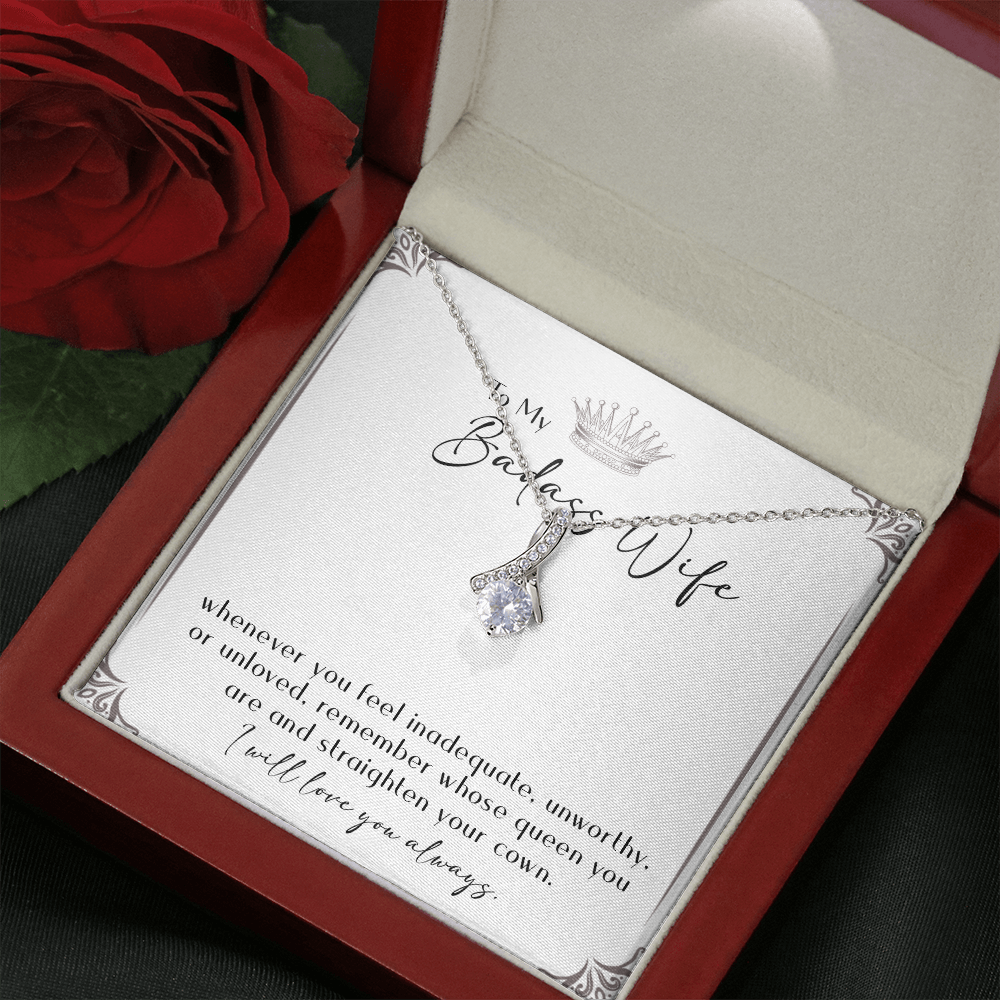 164B Necklace Gift To My Badass Wife, I LOVE YOU Always, Valentine's Day Gift for Her