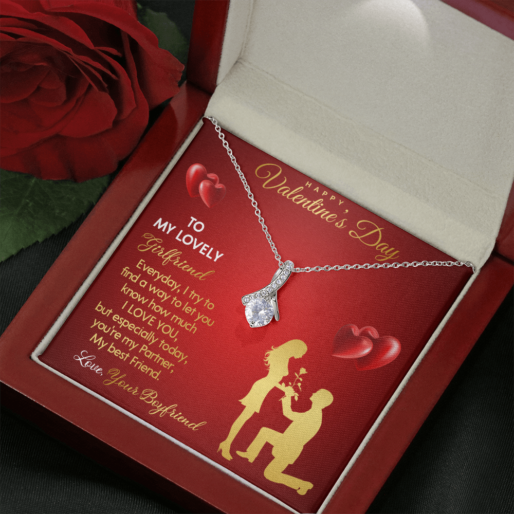 203B - Necklace To my Lovely Girlfriend, You Are My Life, Happy Valentine's Day Gift