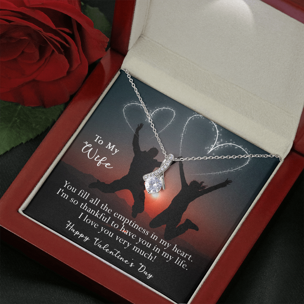 184B Women Necklace To my Wife, Valentine Gift from Husband, Happy Valentine's Day