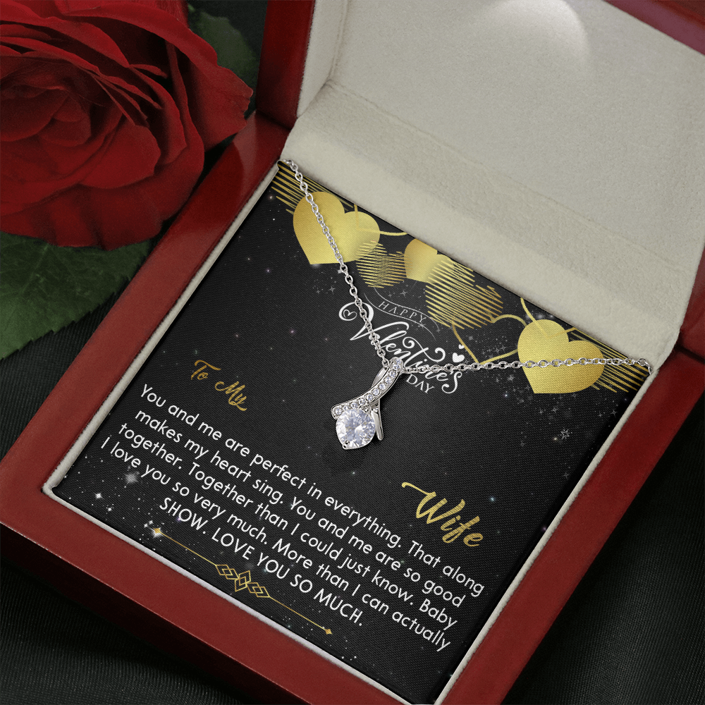 212B - Necklace To my Wife, Wife Valentine Gift from Awesome Husband, Happy Valentine