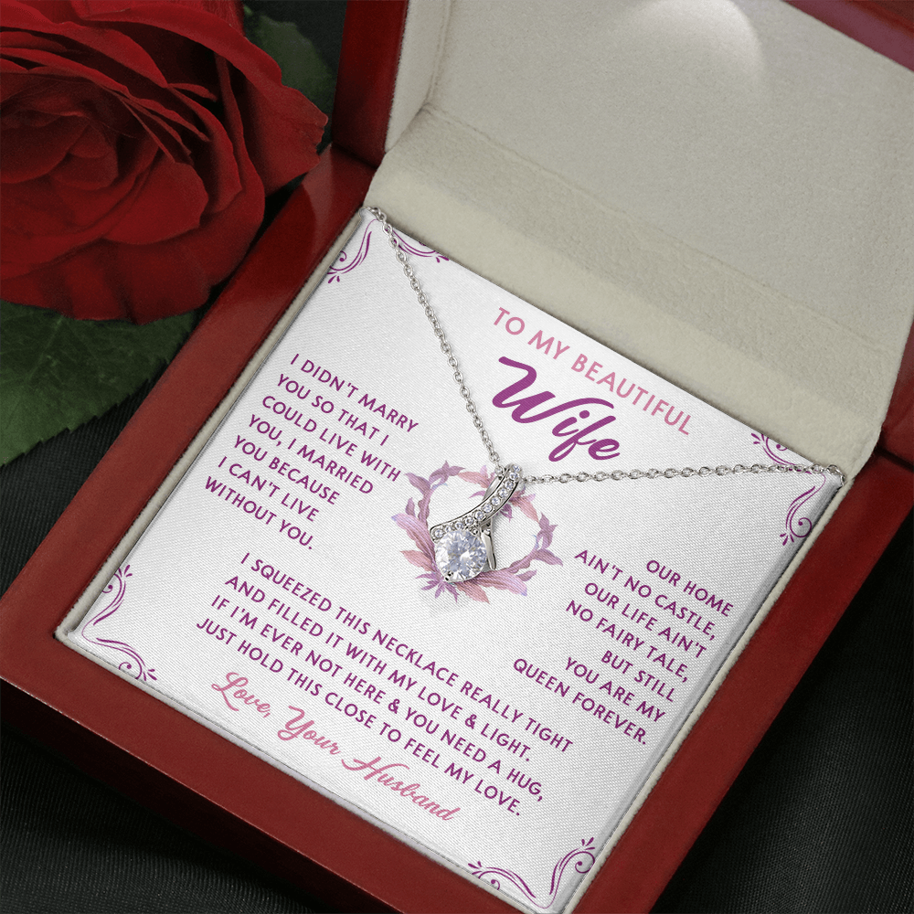168B Necklace Gift To My Beautiful Wife, Gift for Her From Husband, Valentine Gift