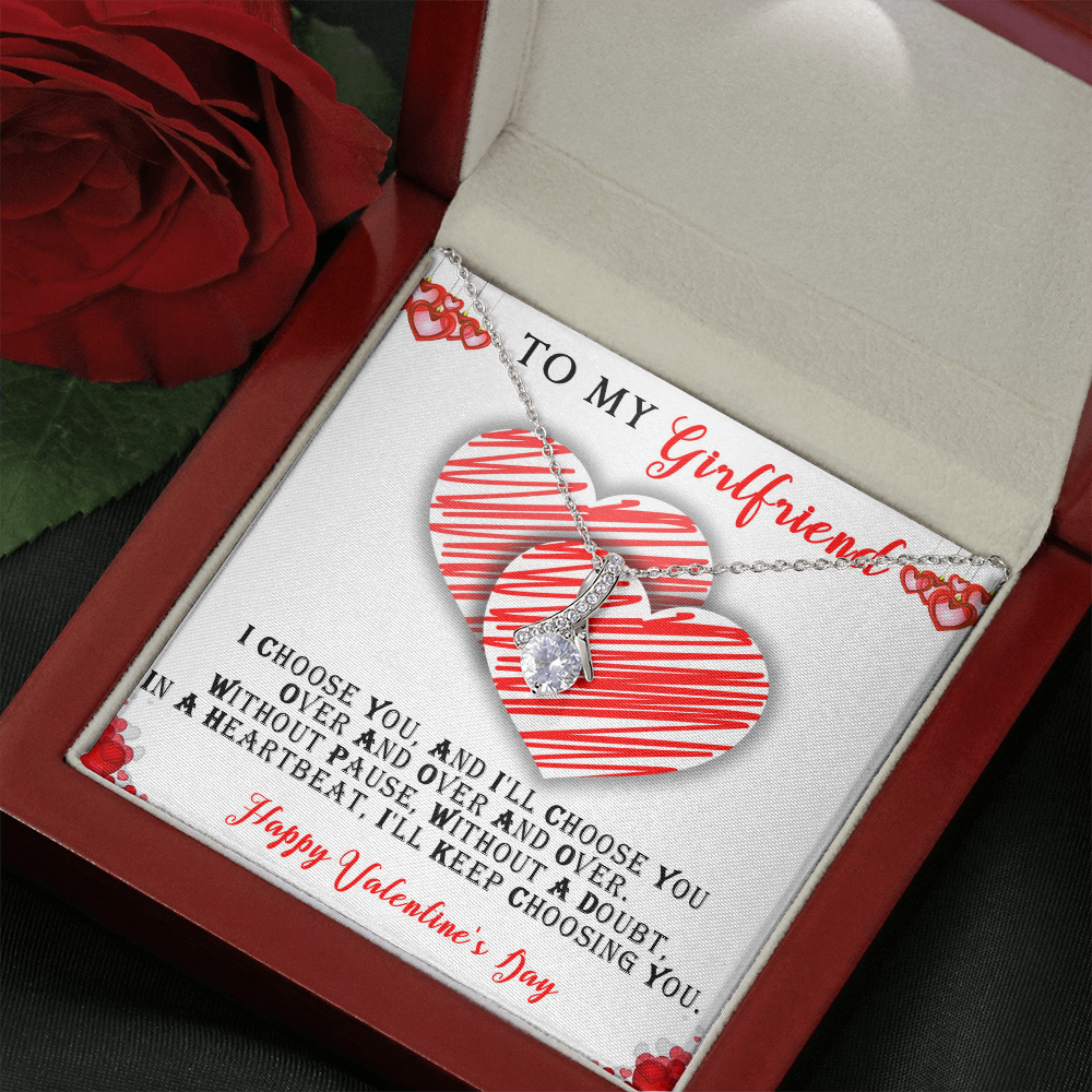 219B - To my Girlfriend Knot Necklace, Cute Love Gift, Valentine Gift from Boyfriend