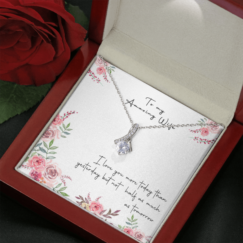 166B Necklace Gift To My Amazing Wife, Valentine Gift for Her, I LOVE YOU Forever