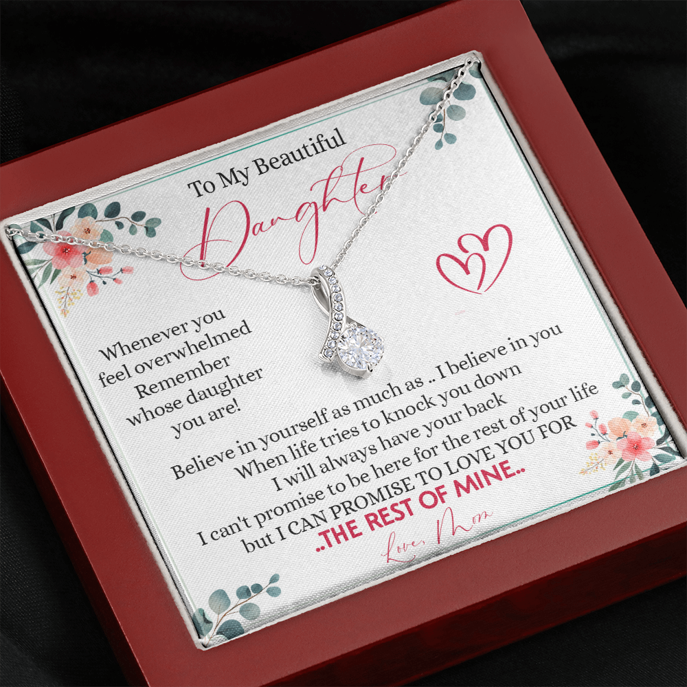 149B Necklace To My Beautiful Daughter, Daughter Birthday Gift from Mom, I Love You