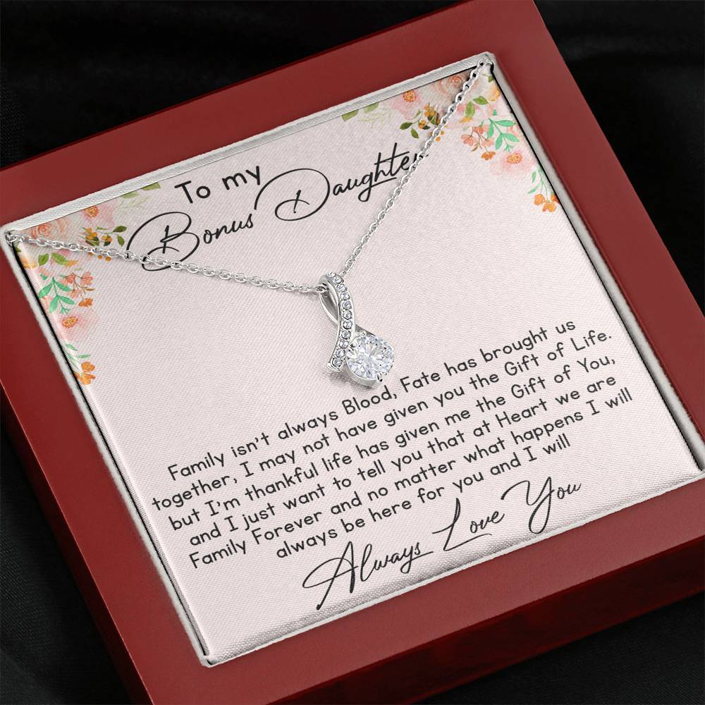 To My Bonus Daughter Love Gift Luxury Alluring Beauty 440 Necklace For Step Daughter